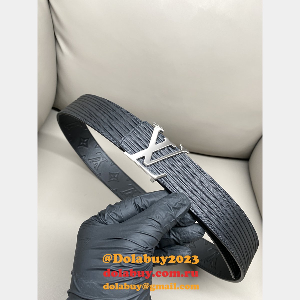 Cheap LOUIS VUITTON MEN Double-sided Belt 40mm