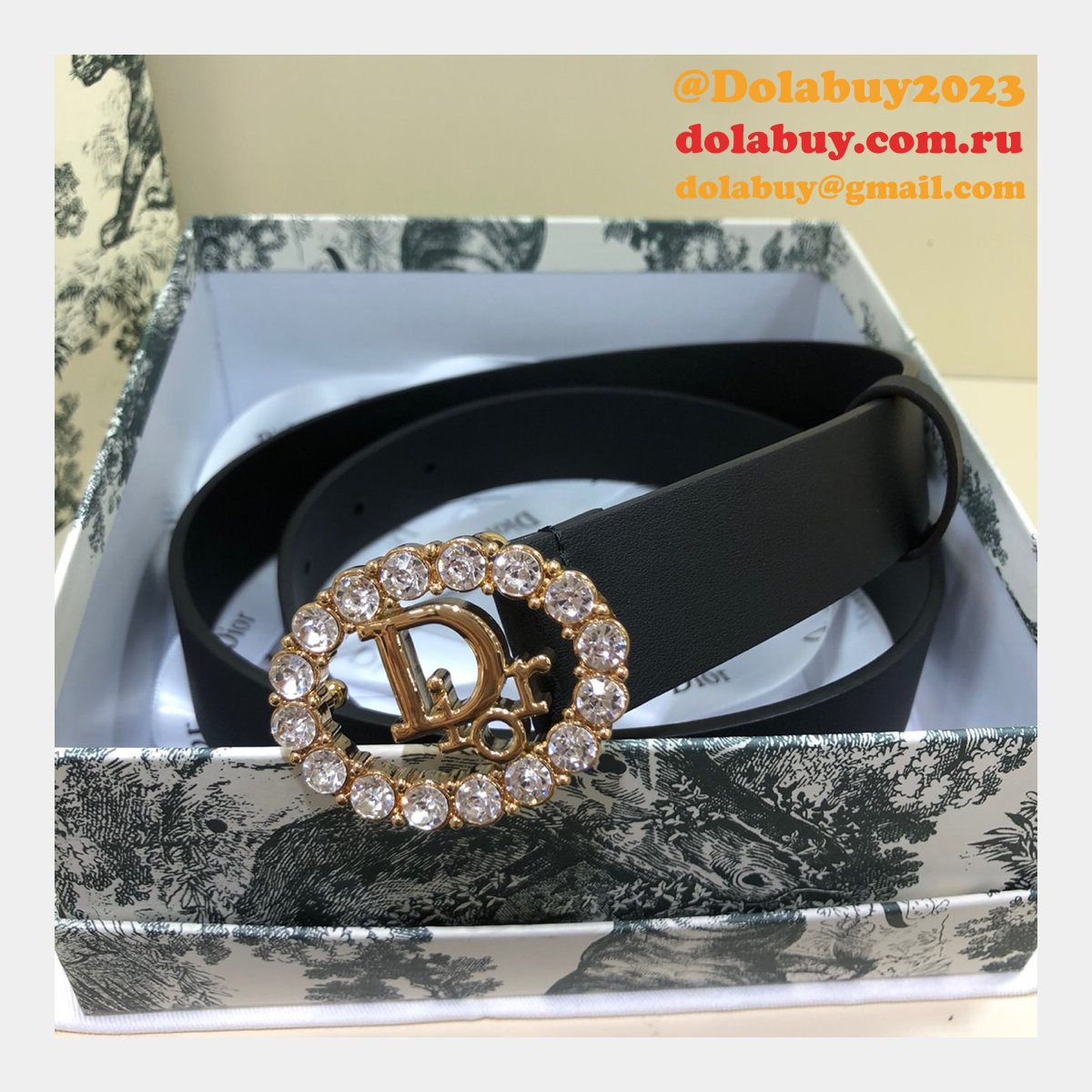 Wholesale Christian Dior AAA Belts 30mm Black Replica