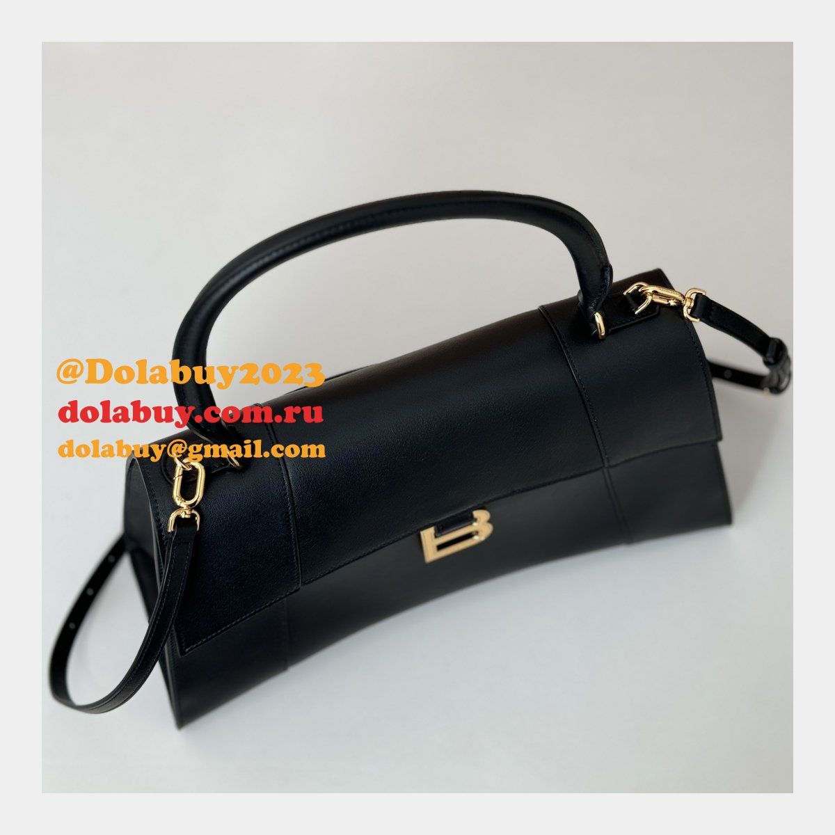 Balenciaga Replica Box In Black 812214 Hourglass Handbag