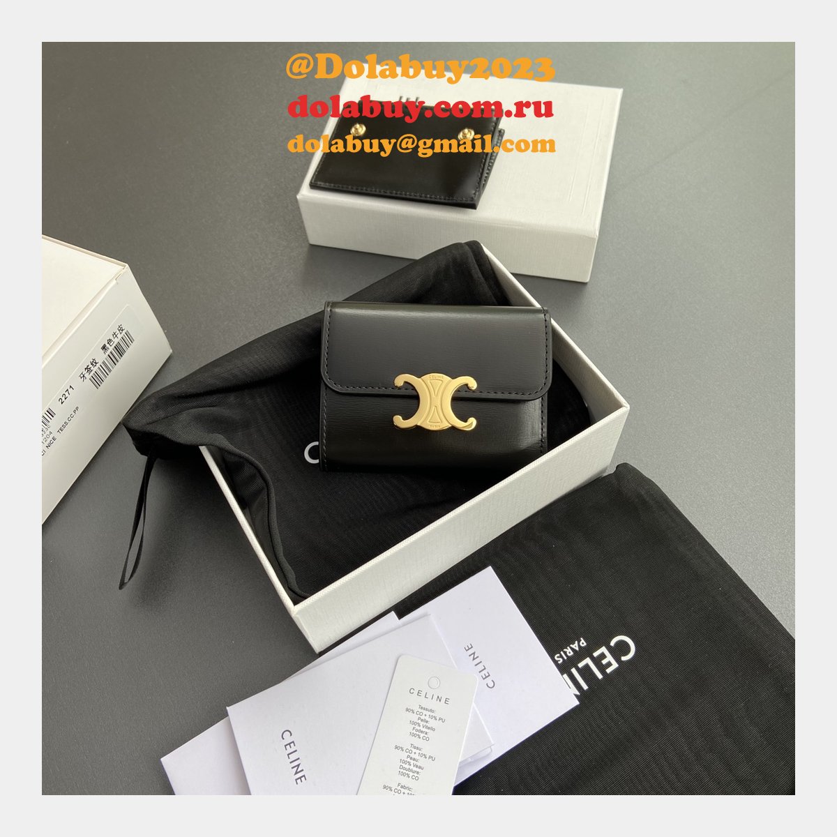 High Quality Fashion CELINE TRIOMPHE short wallet