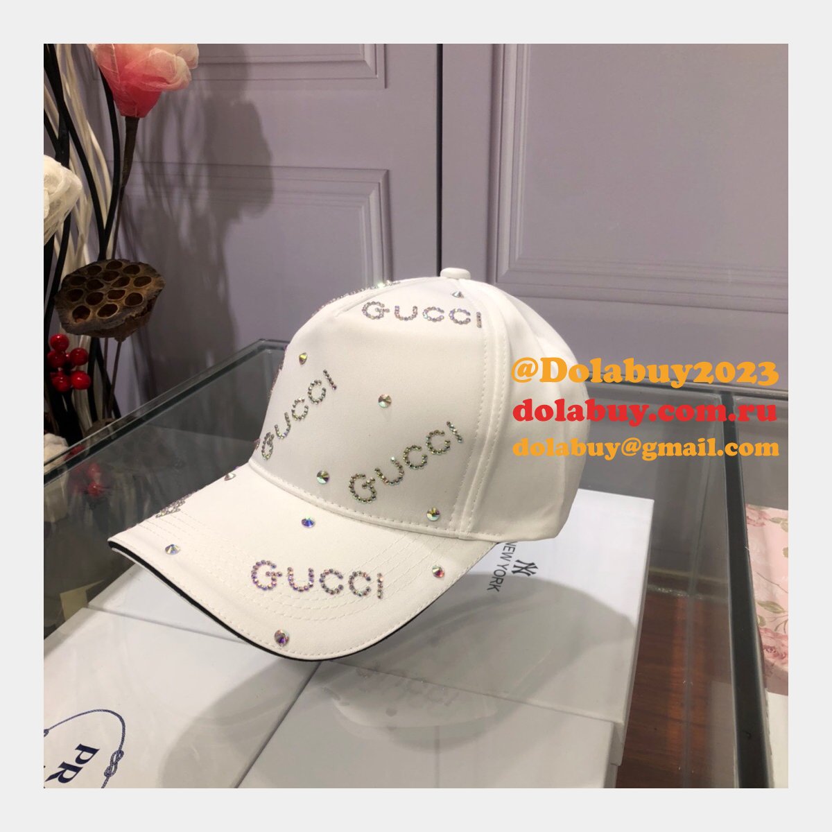 fashion g*u*i with Di*m*nd logo baseball cap