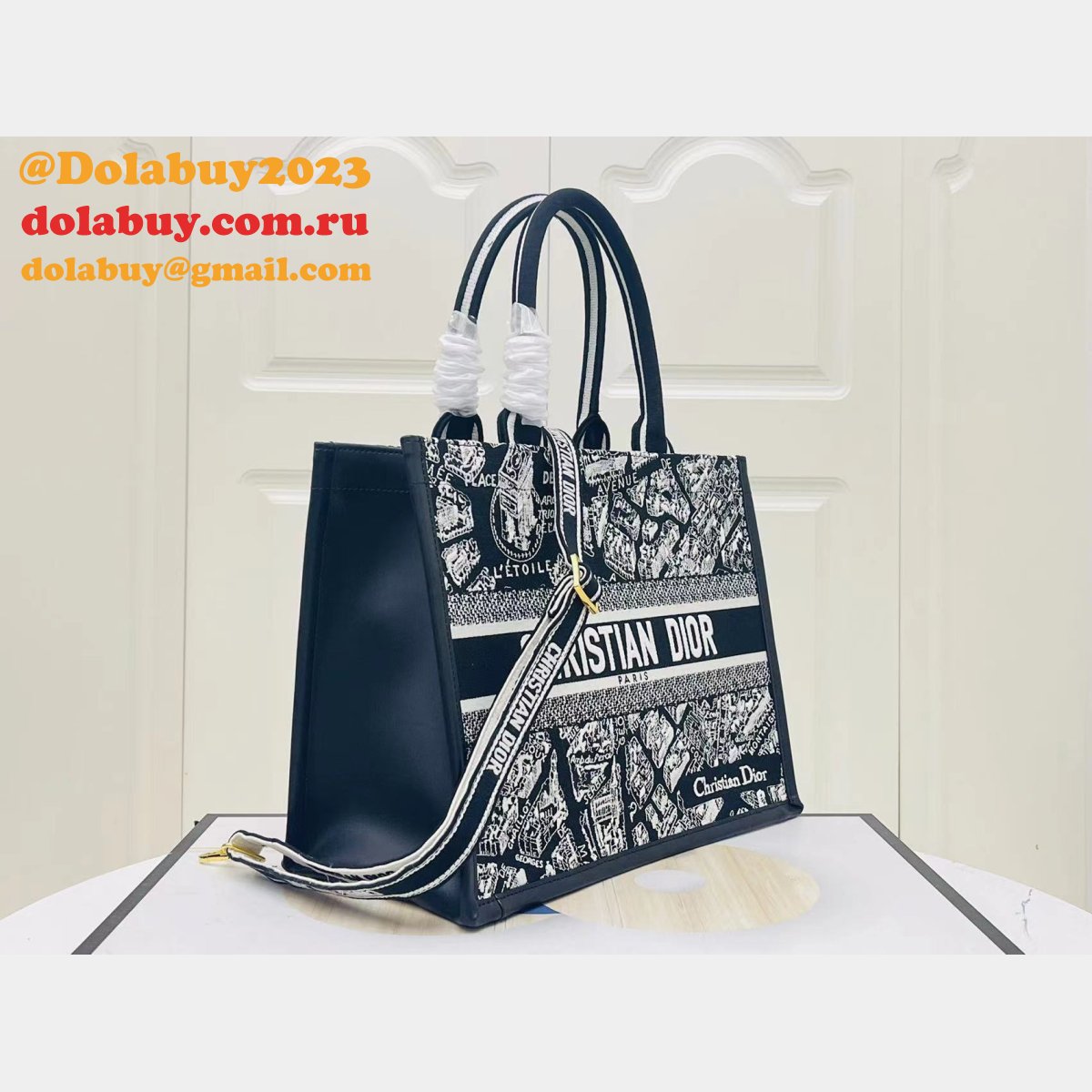 Luxury Dior Book tote with strap new 1286 all size