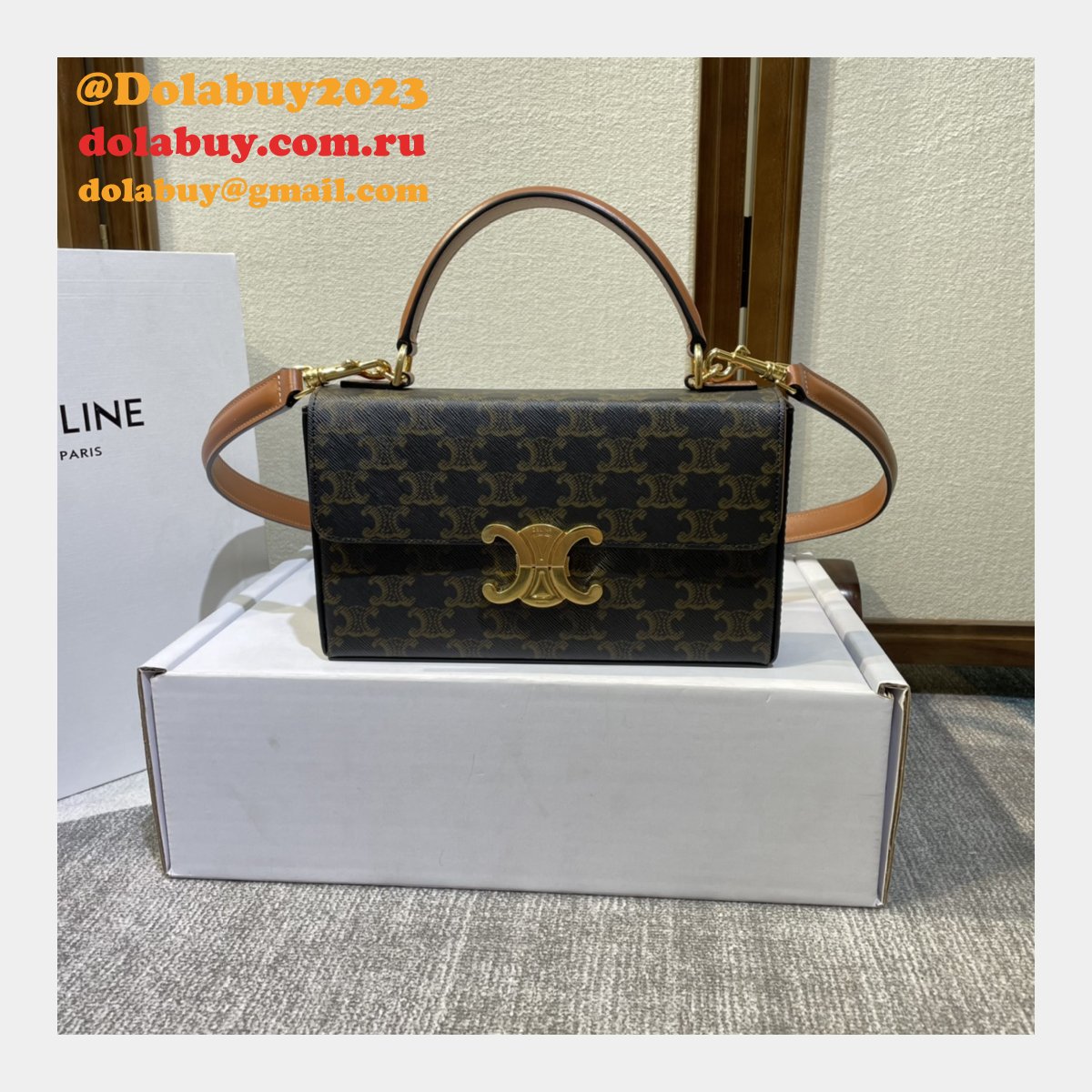 7 Star CELINE BOX TRIOMPHE Duplicate NEW BAG #199992