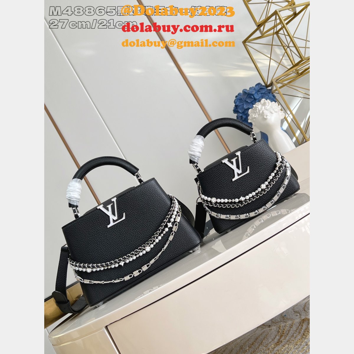 Louis Vuitton The Capucines High Quality M48865 Black Pearl Bag
