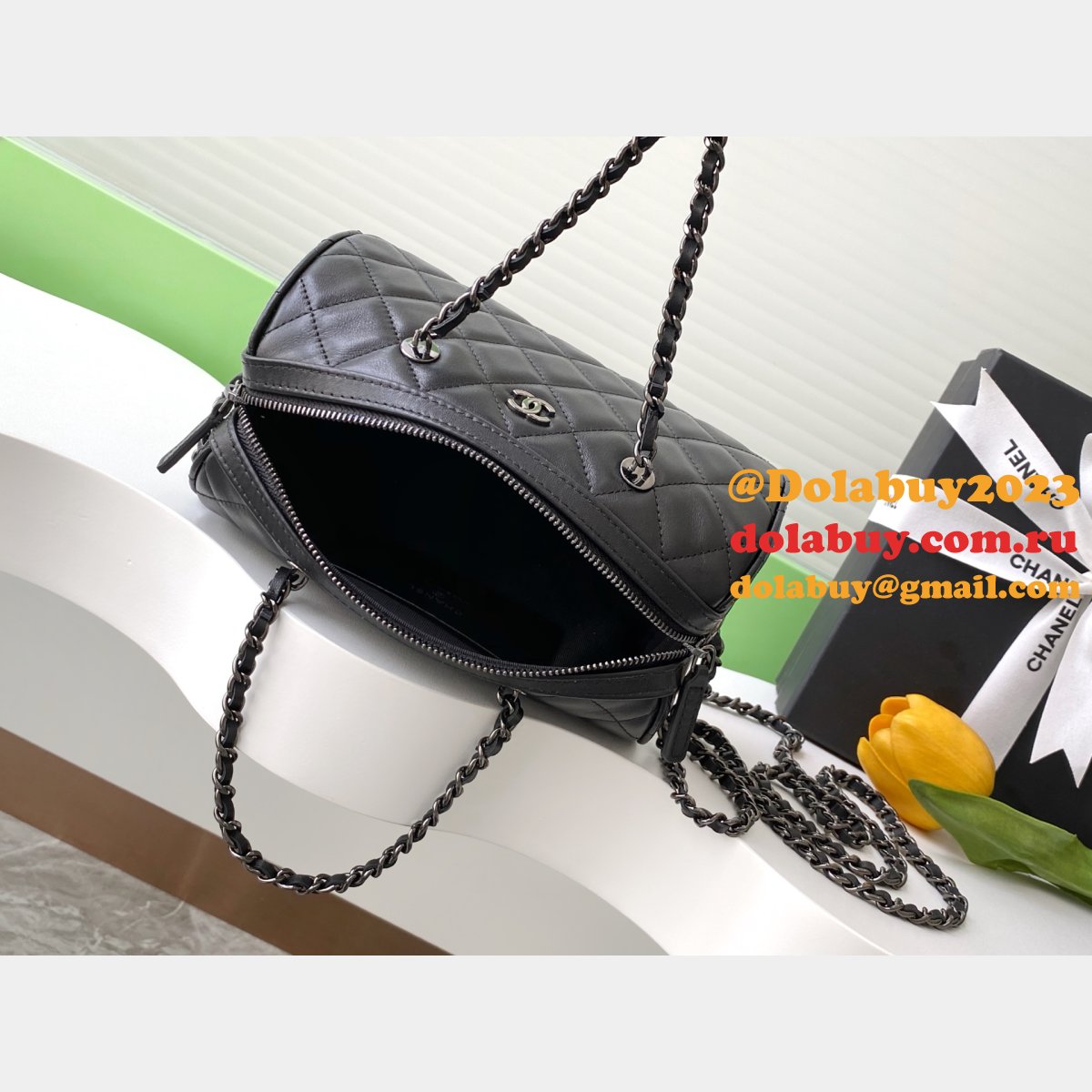 Wholesale AP4474 Black Replica Classic Clutch With Chain Bags