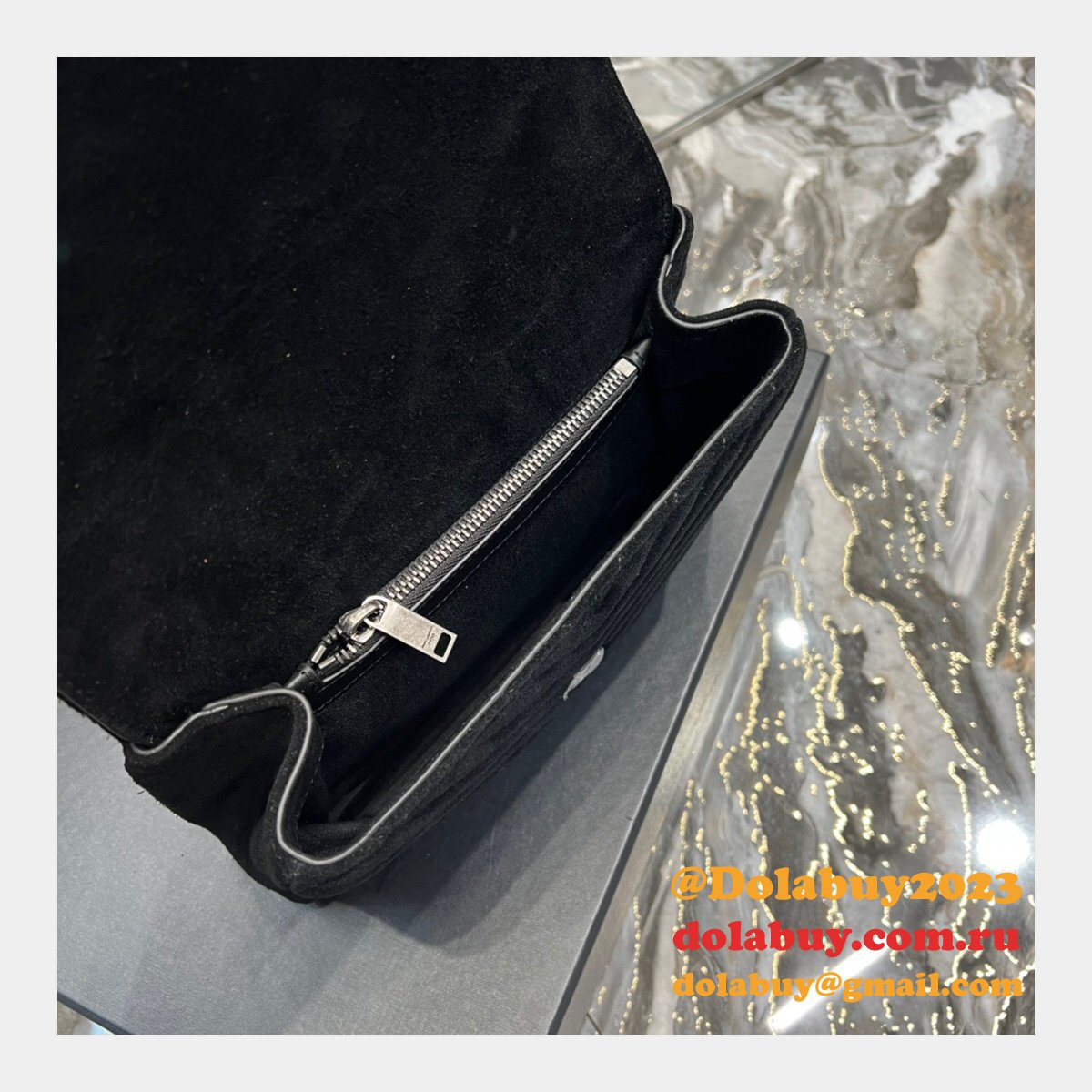 Replica Yves Saint Laurent 392737 AAA Chain Light Suede China Bag