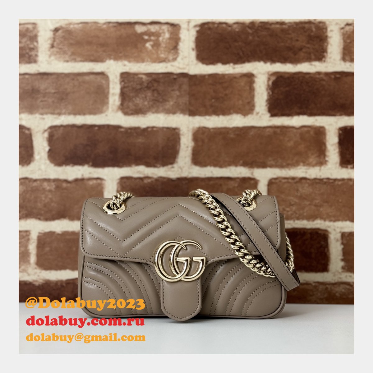 Crossbody GG Marmont Gucci 446744 Copy Matelassé Bag