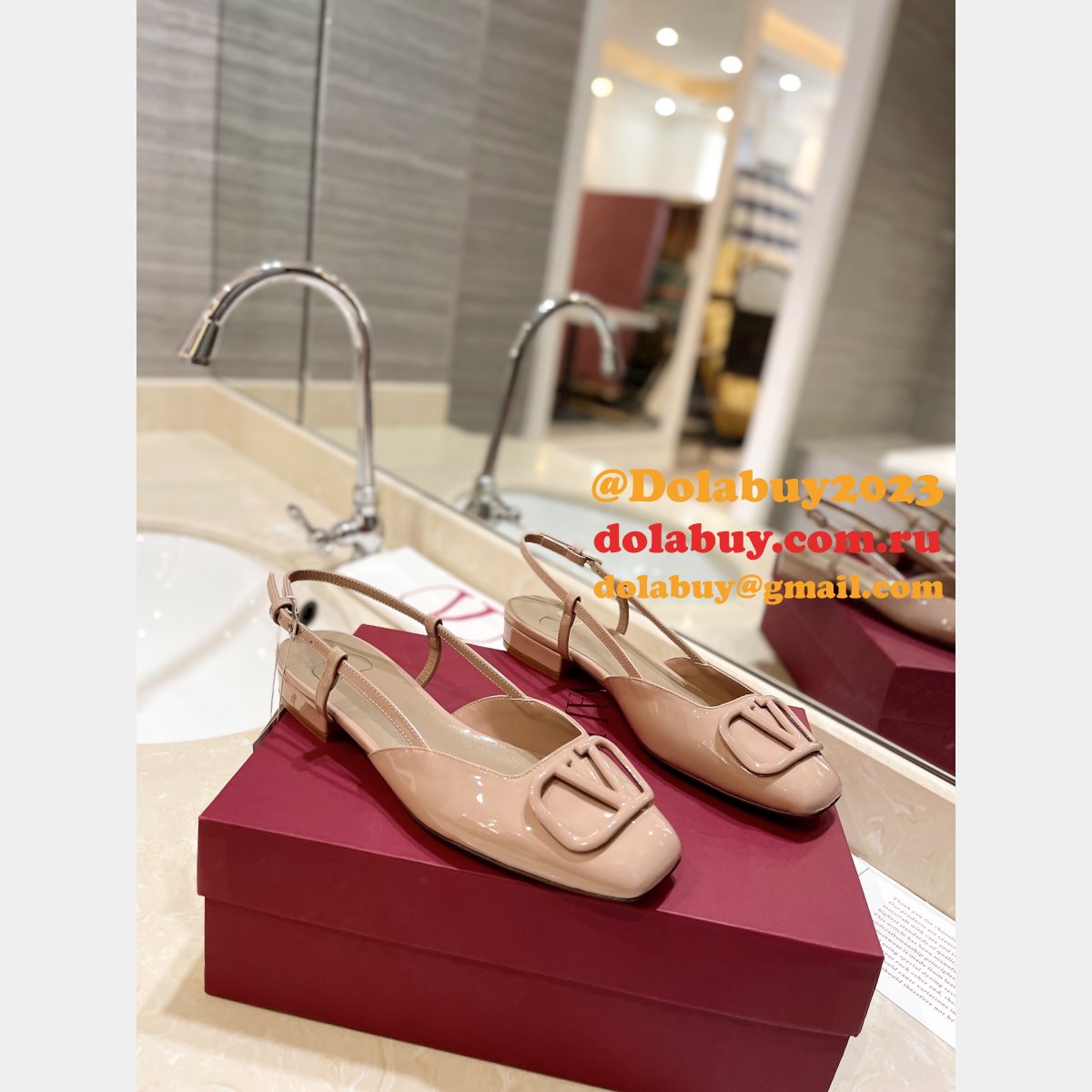 VLogo Valentino Signature Knockoff Slingback Pumps