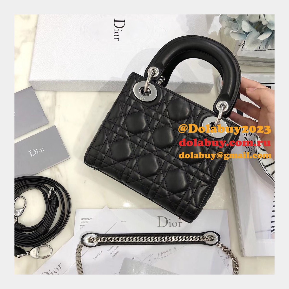 AAA+ Christian Lady Dior Handbags Online Purchase MINI 17CM