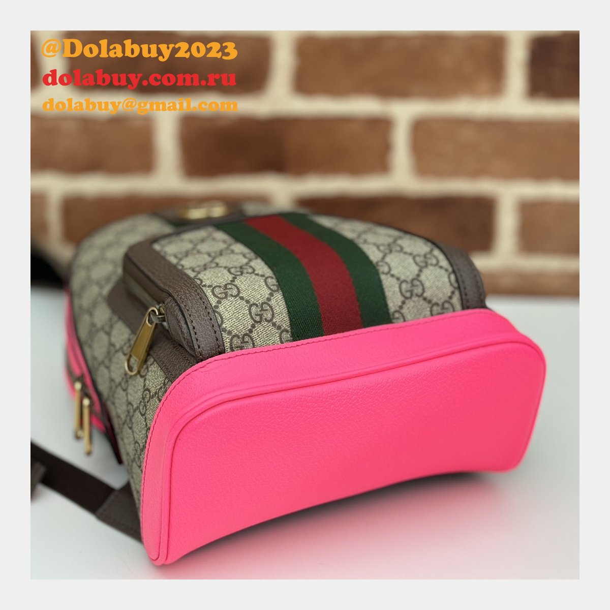 fuchsia top quality 547965 gg supreme ophidia G*u*i copy backpack bag