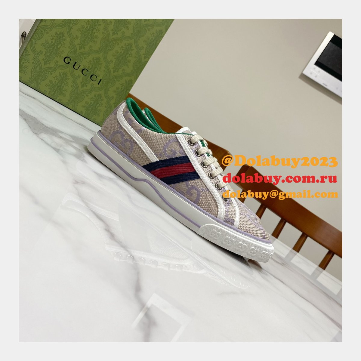 buy inspired replica G*u*i canvas designer shoes