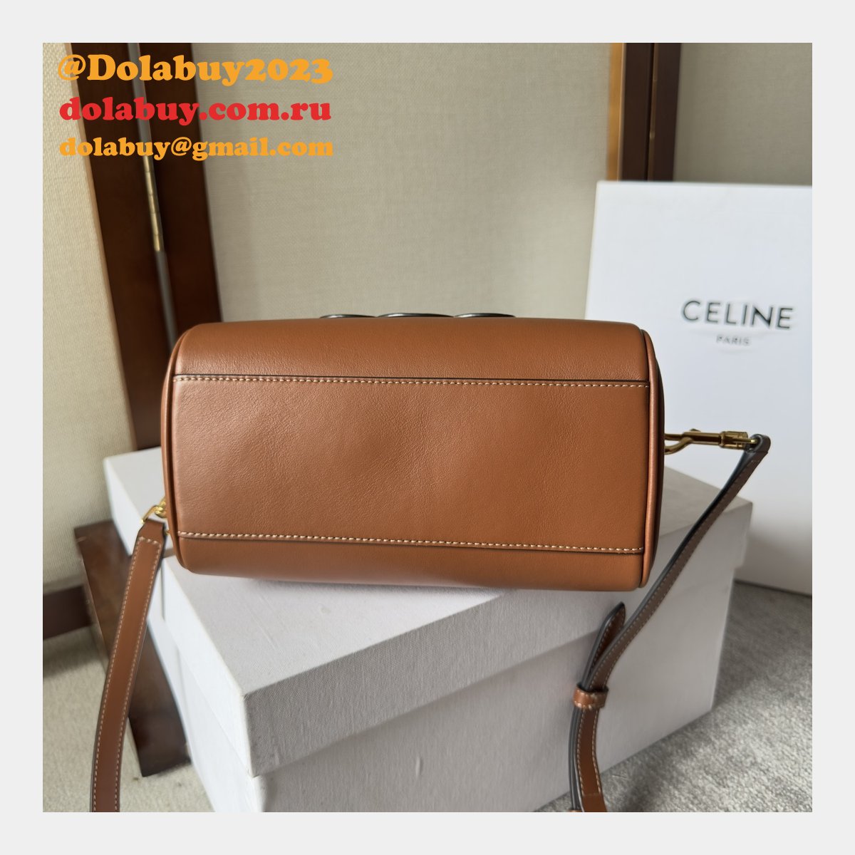 Luxury Celine 197582 Triomphe Small Boston Bag