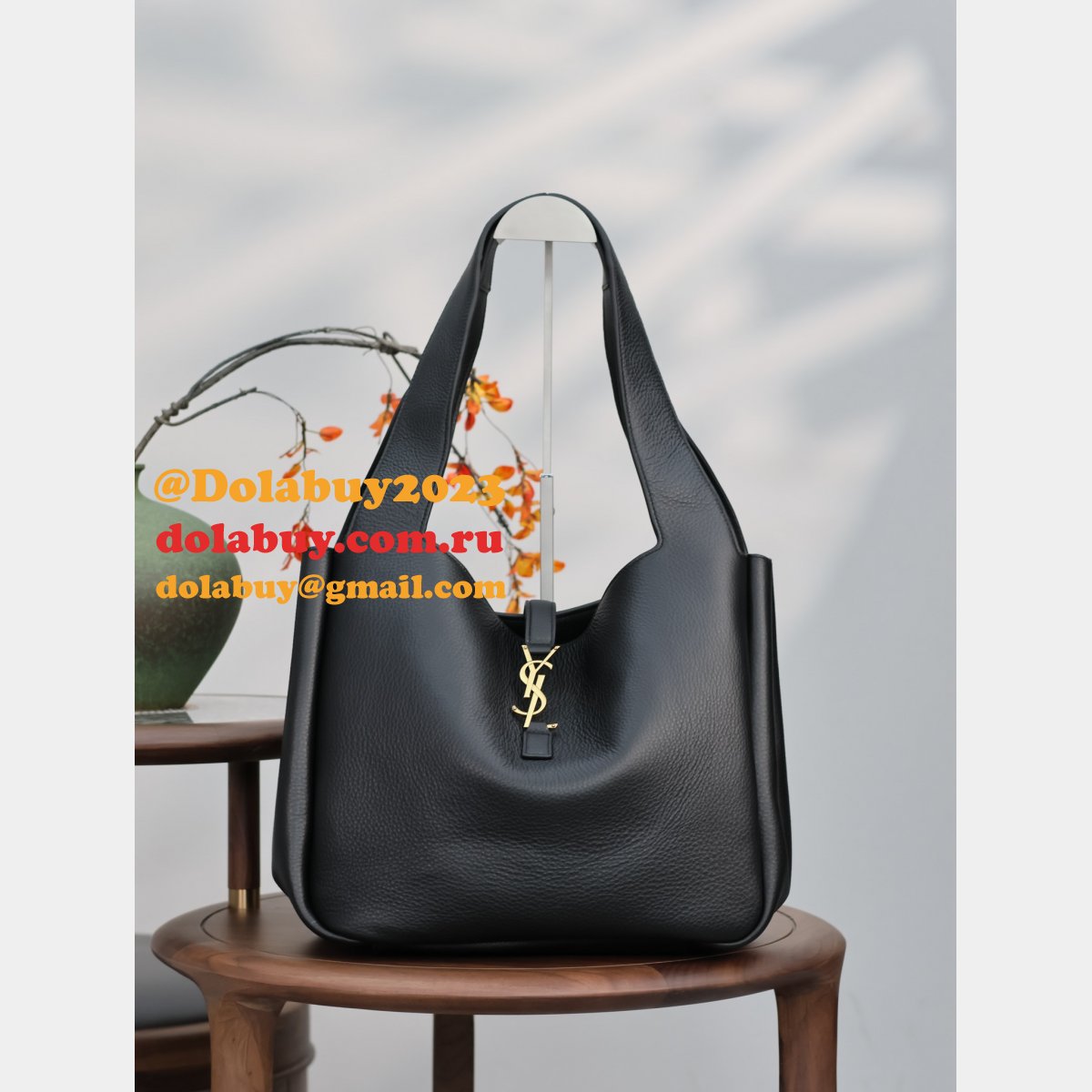 Replica Bea Yves Saint Laurent Hobo 763435 Black Designer Handbag
