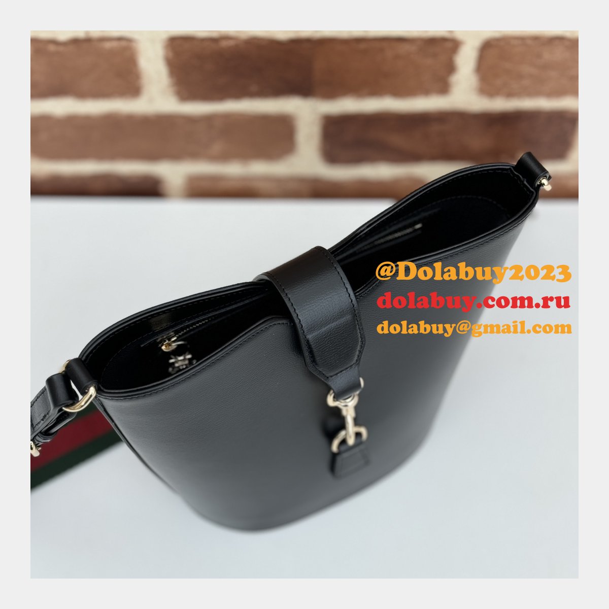 G*u*i 1:1 mirror bucket shoulder black 782908/782904 copy bag