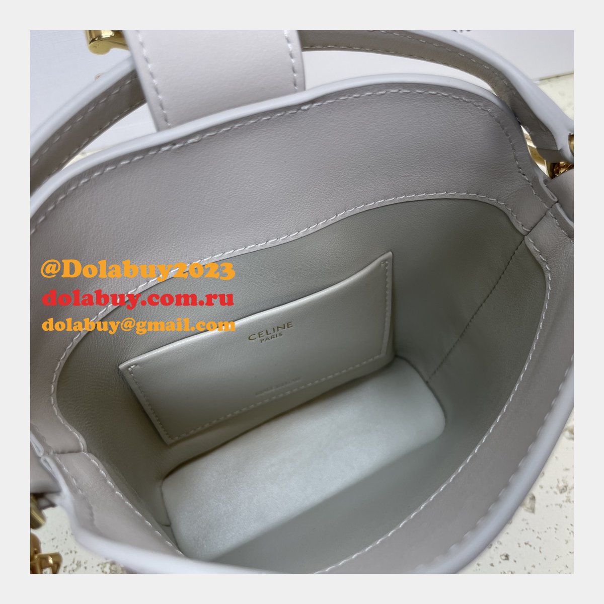 Top Quality Celine 10K943 Bucket Triomphe Smooth Designer Bag