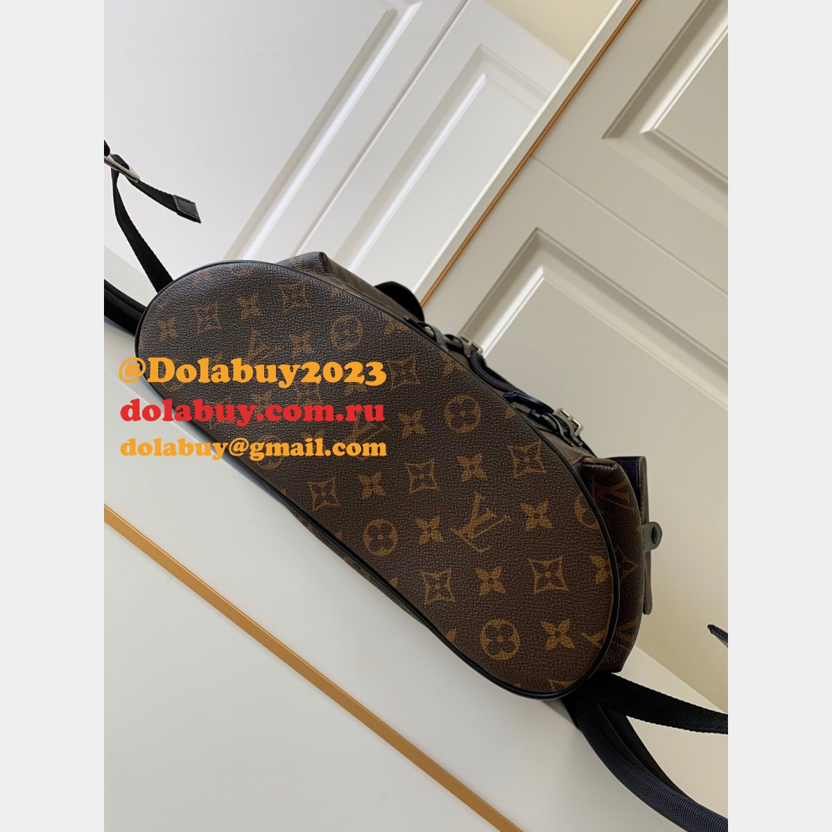 Louis Vuitton M43735 Christopher PM Monogram Macassar Canvas in Brown