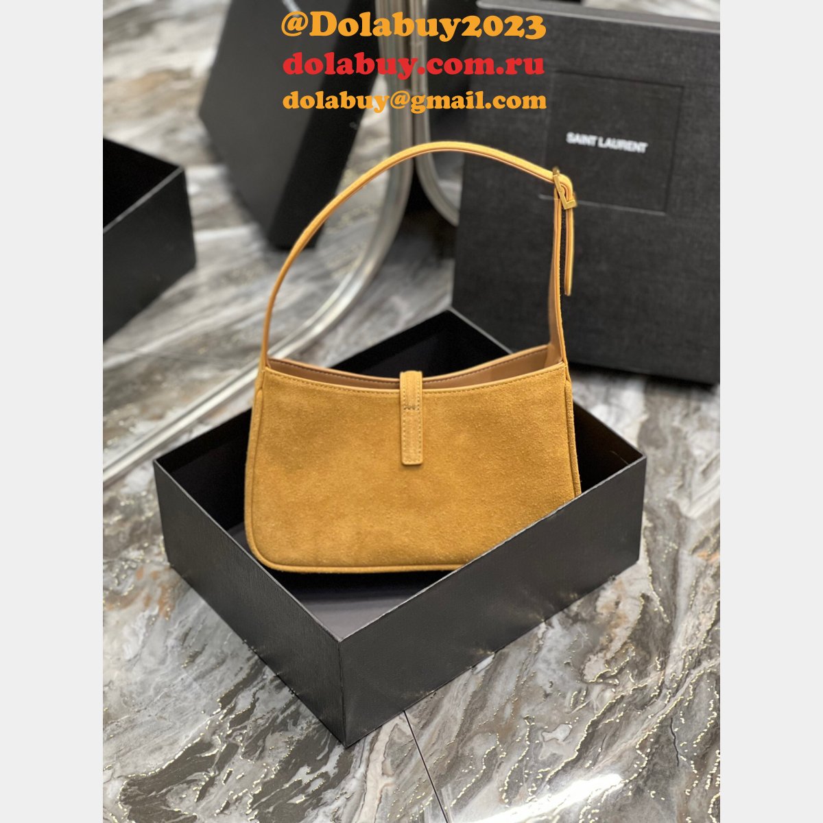 Wholesale YSL Replica Le 5 À 7 Hobo Bag In Smooth Leather SABLE
