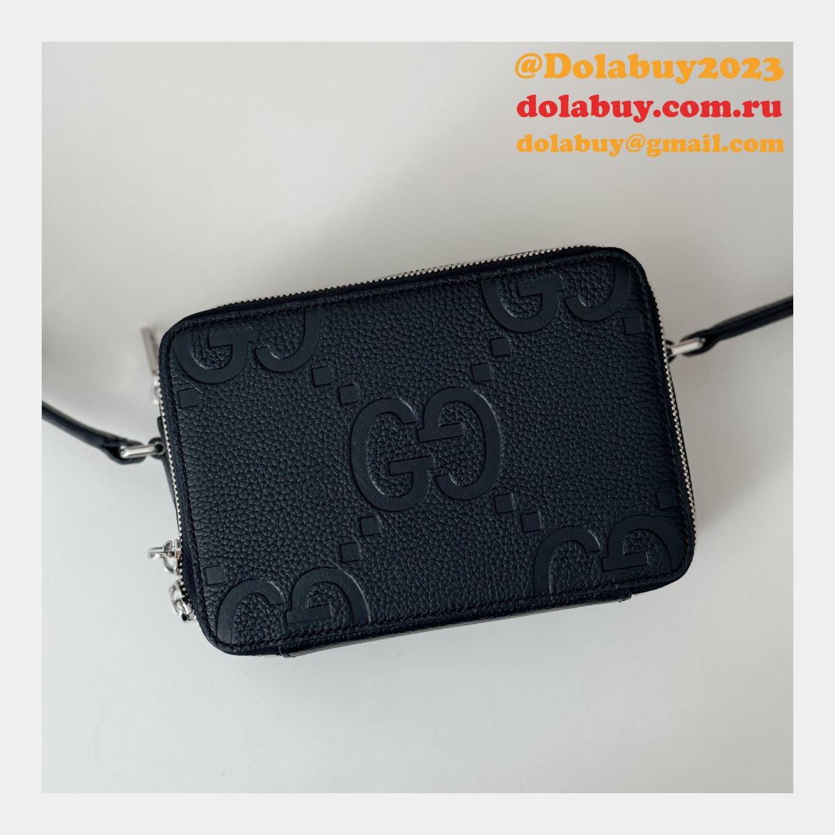 knockoff G*u*i 816958 fashion jumbo gg super black bag