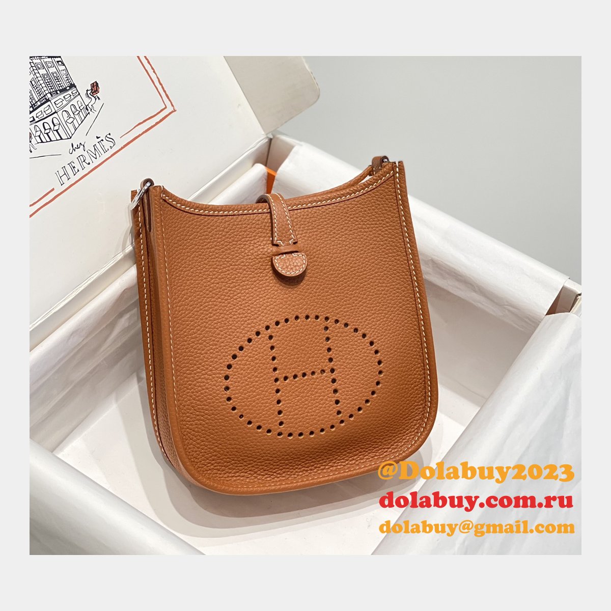 Replica Hermes Evelyne III TPM Mini Camel Bags