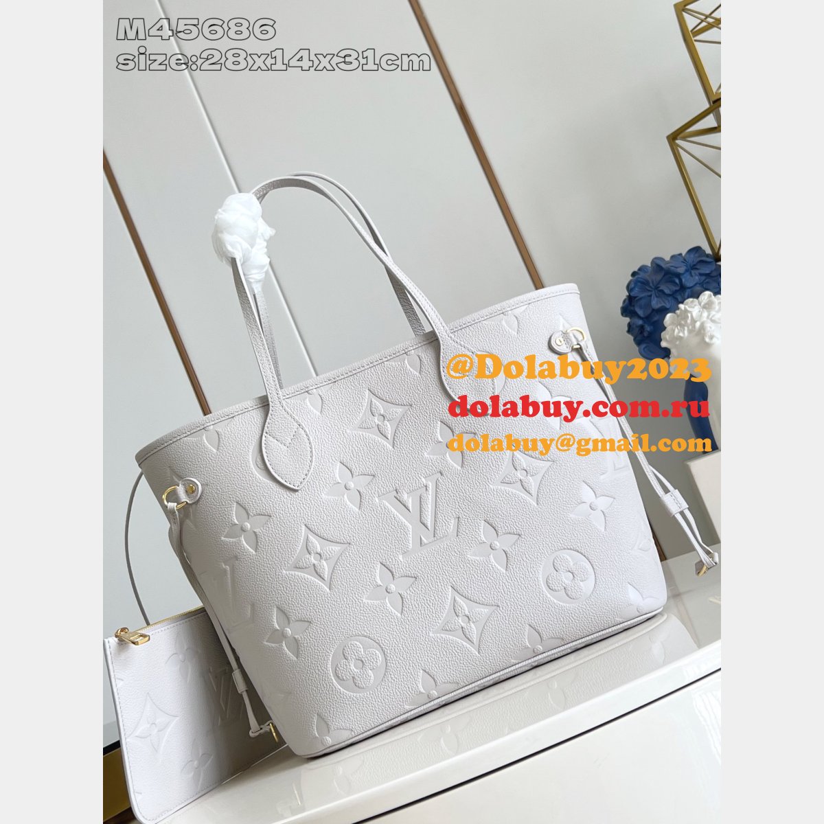 Louis Vuitton Grey Luxury Neverfull MM Tote M45686 Replica Bag