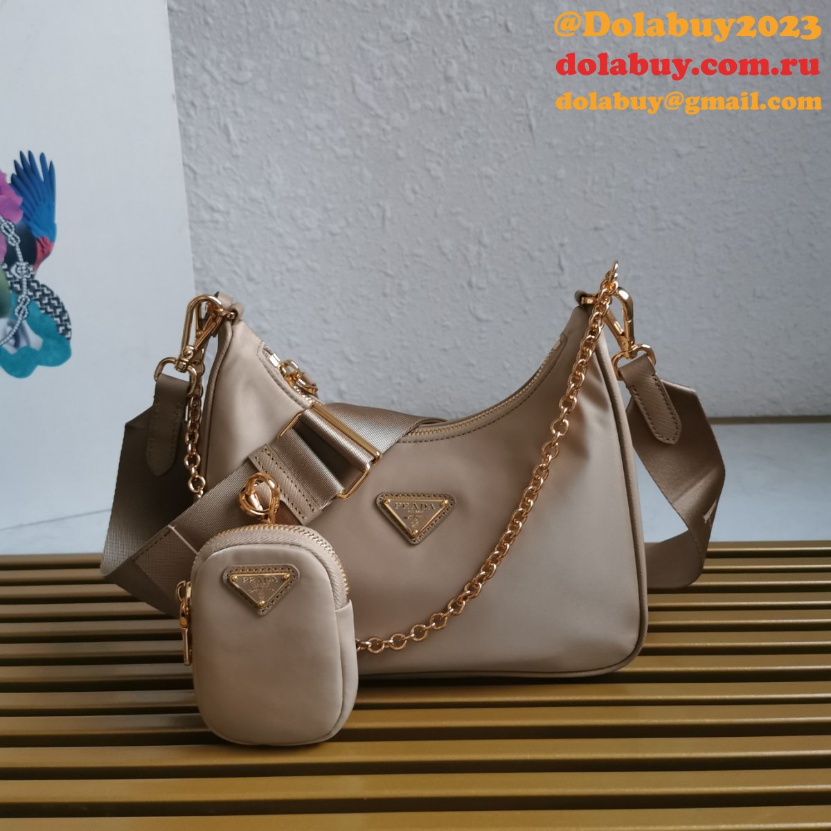 Prada Replica Nylon Hobo 1BH204 Knock Off Designer Bag