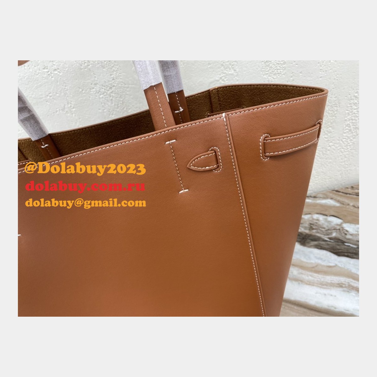 Small Celine Brown Cabas Phantom in soft grained calfskin