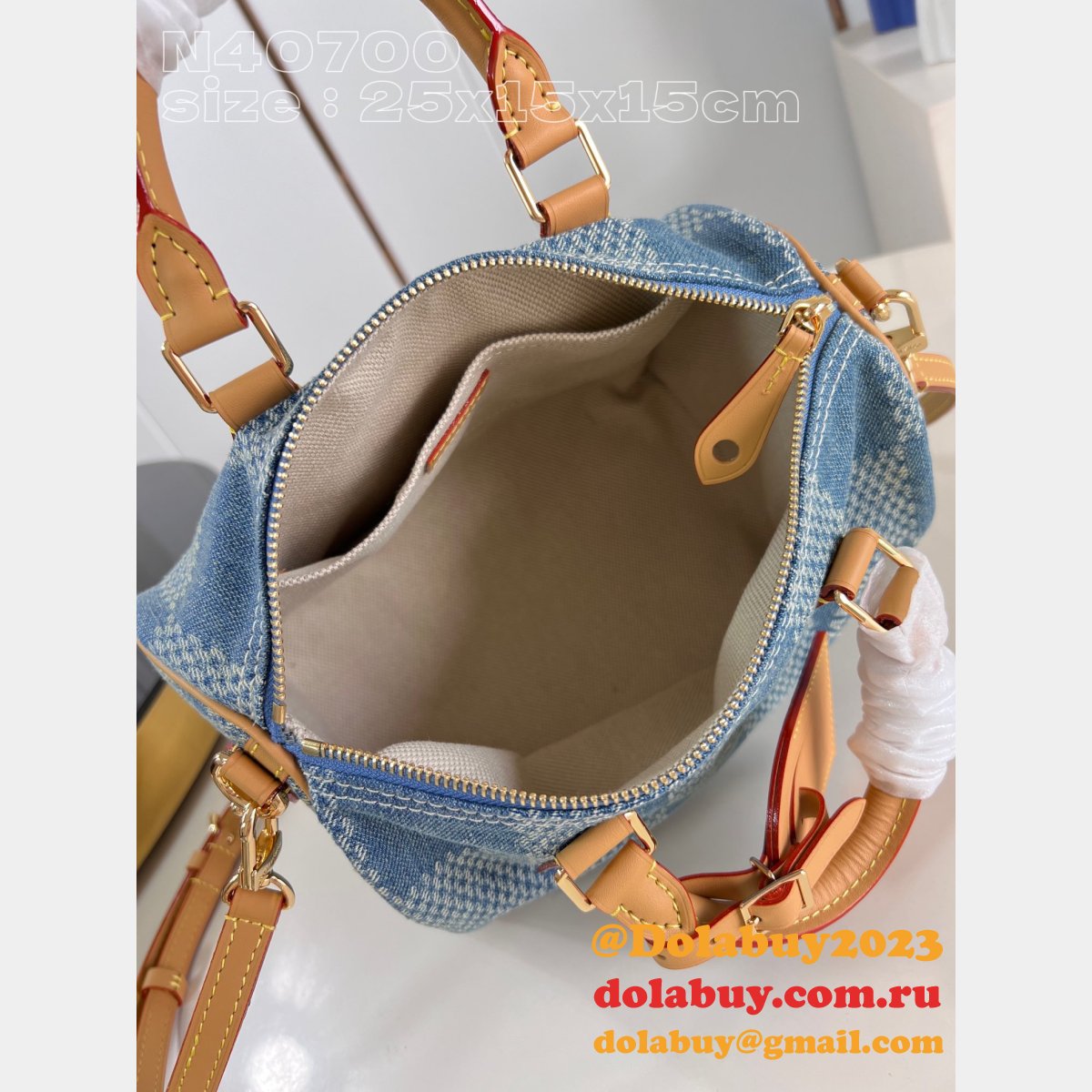 LVS Replica Prefall 2024 Louis Vuitton Damier Denim 3D N40700 Bag