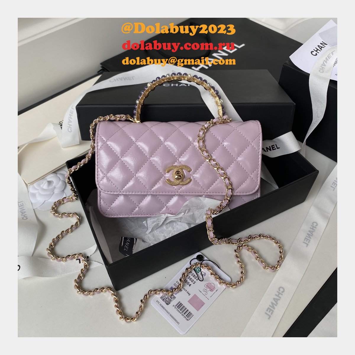 Designer Replicas AP3803 Clutches Shiny Perfect Chain Bag