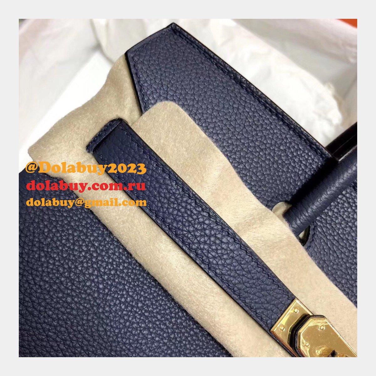 Hermes Birkin 35cm Togo leather Handbags Dark Blue