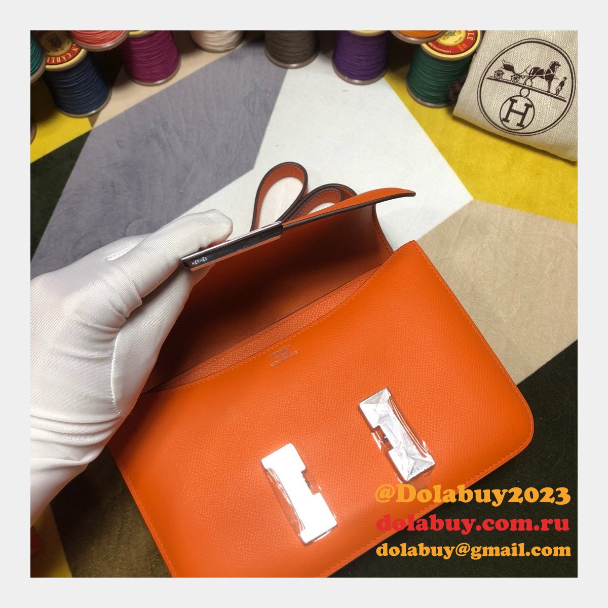 Hermes Constance Bag 23cm Epsom Leather Orange