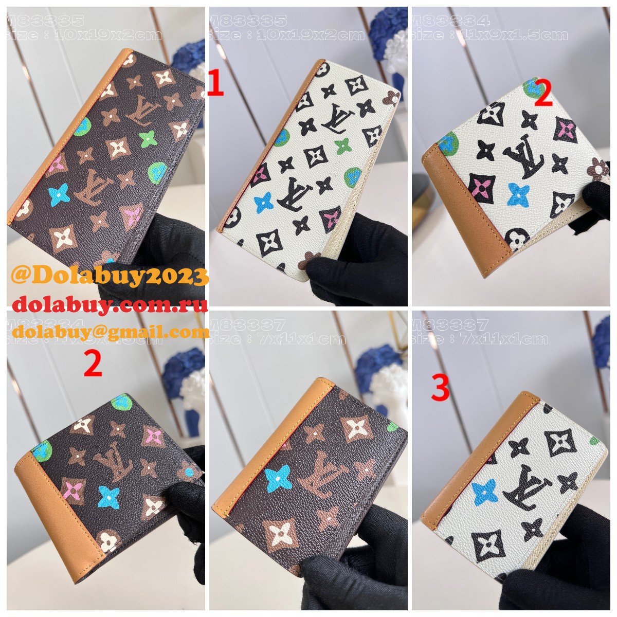 LVS Replica M83337/M83334/M83335 Brazza Pocket Organizer Multiple Wallet