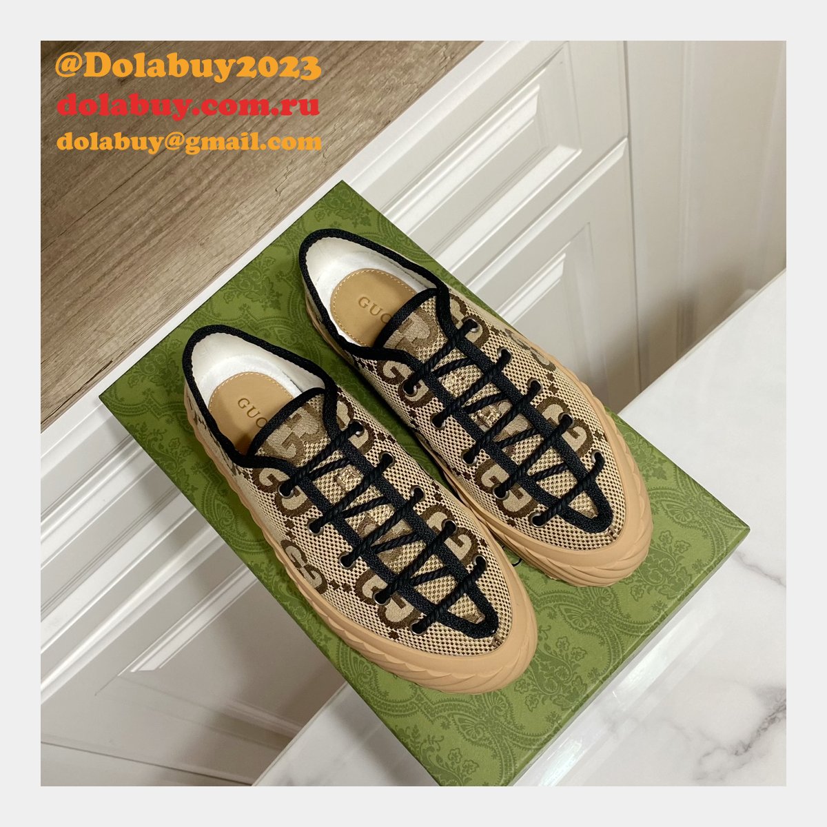 G*u*i shoes replica double g canvas 1:1 mirror high-quality