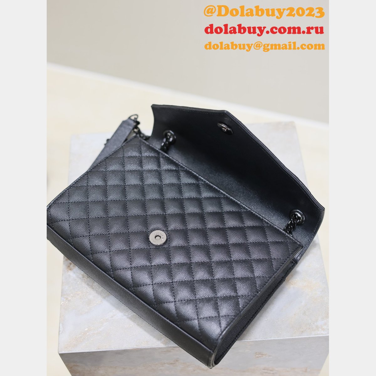 Top Quality Yves Saint Laurent Caviar Leather Envelope Bag