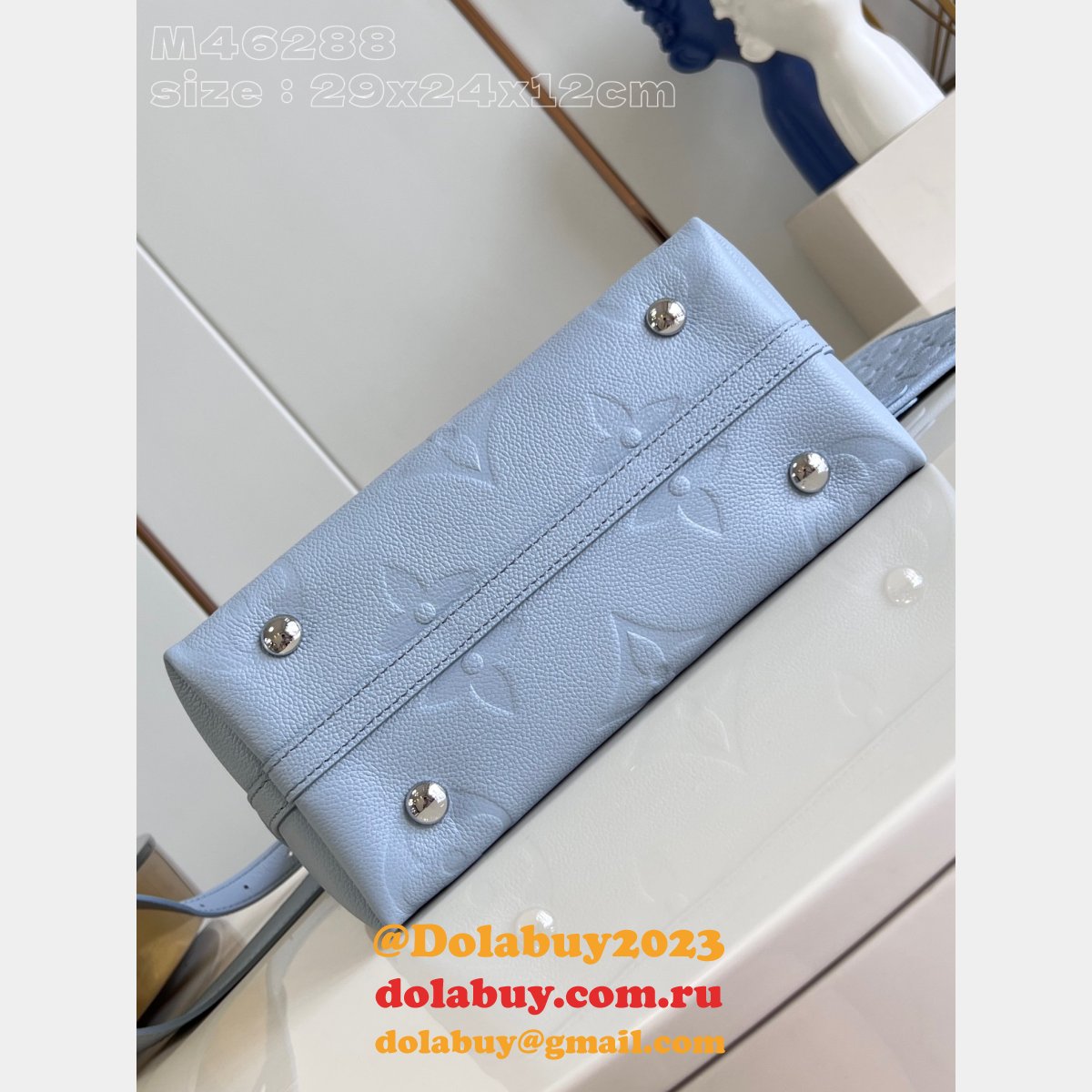 Designer Louis Vuitton CarryAll M46288 Top Quality Embossing Blue Bag