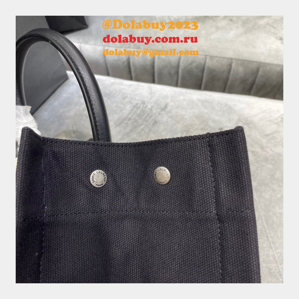 Cheap Replica Saint Laurent Rive Gauche Shopping 631682  Bag In Linen and Cotton