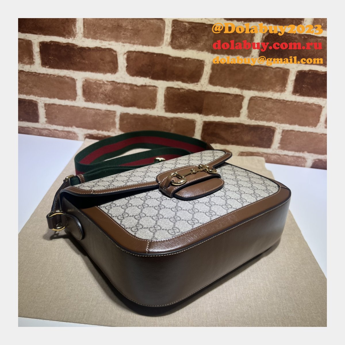 G*u*i horsebit 700457 best 1955 crossbody 1:1 mirror beige bag