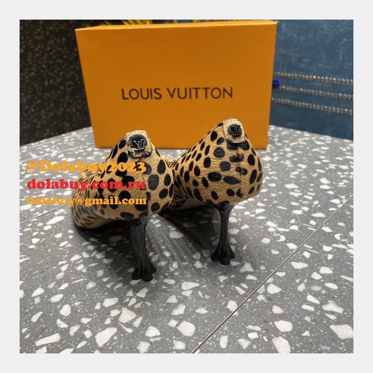 Fashion LOUIS VUITTON leopard print BLOSSOM PUMP