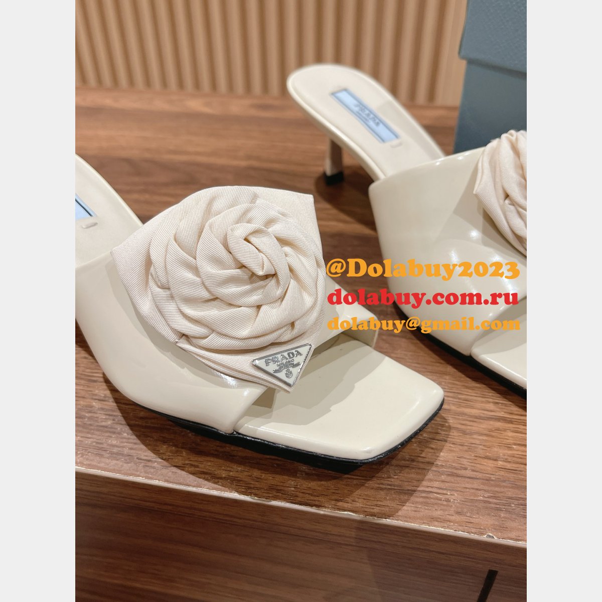 Dolabuy Designer Prada Replicas Fashion 2023 High Heel Slippers