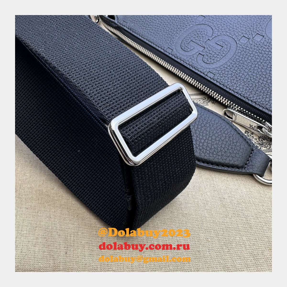 black jumbo gg G*u*i knockoff messenger men 761747 luxury bag