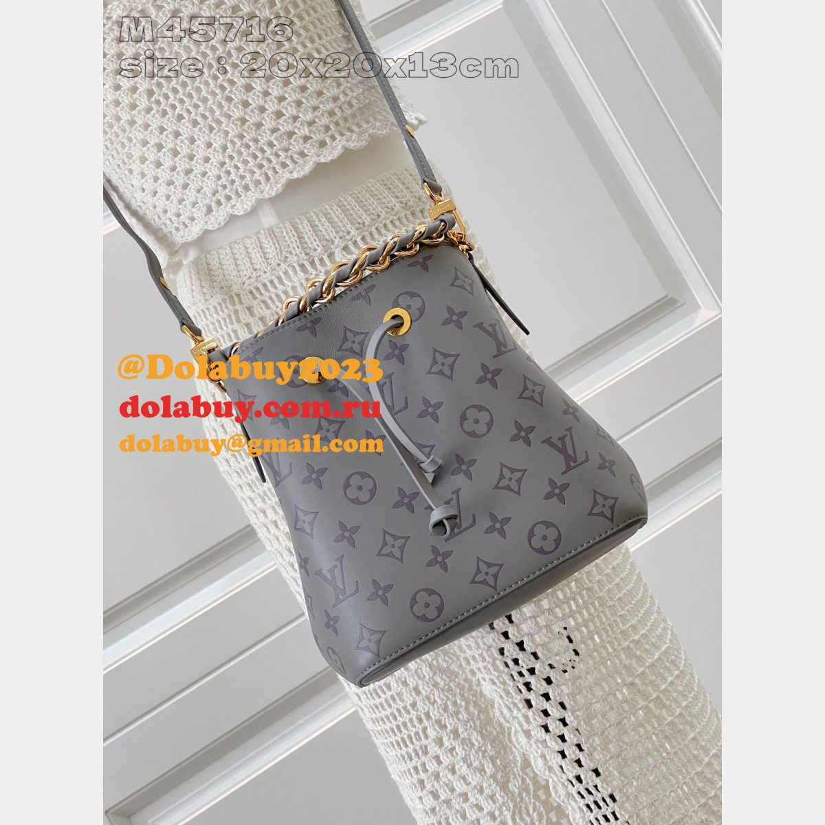 Louis Vuitton 1:1 Mirror NeoNoe M45716 Grey Replica Bag