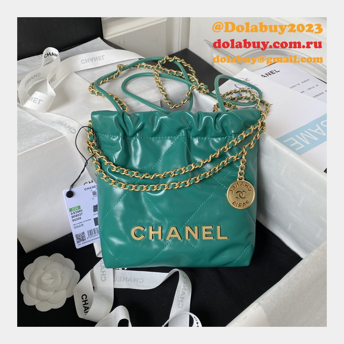 Luxury FASHION AS3980 CALFSKIN CC BAG 20CM