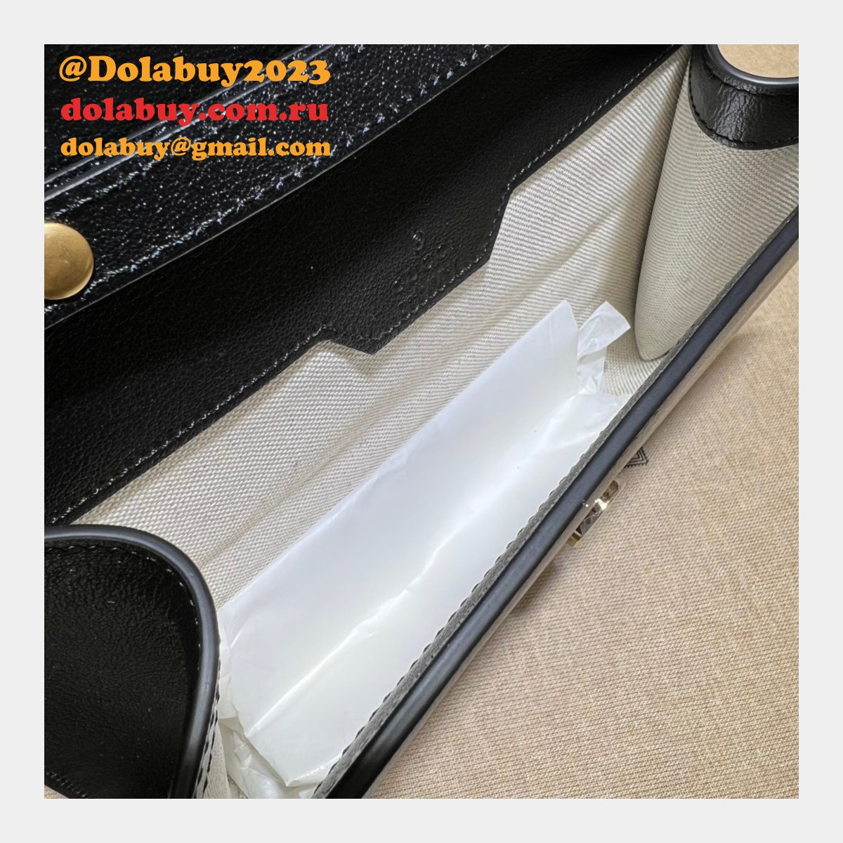 G*u*i replica 675794 diana small shoulder bag in black/brown