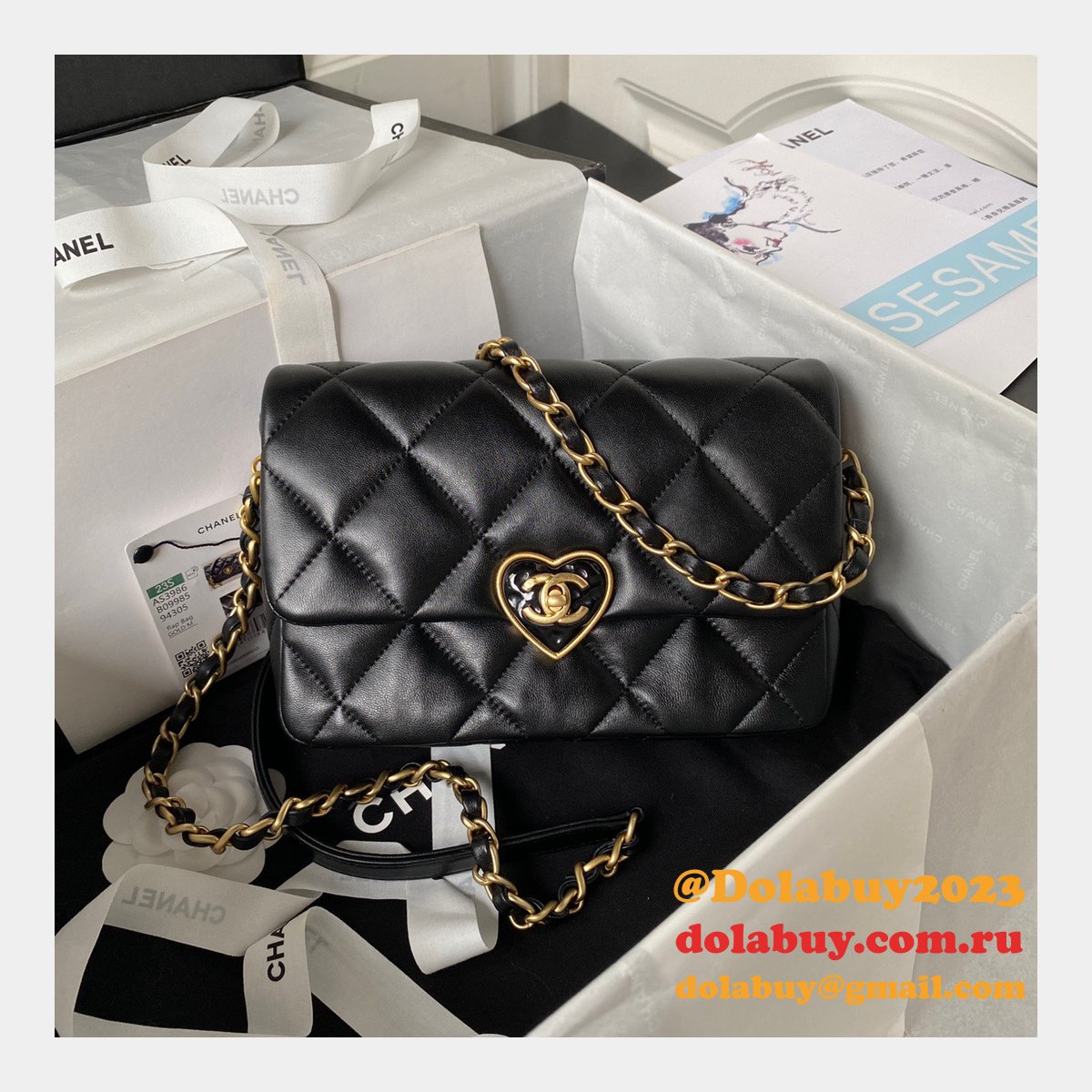 Perfect 1:1 Top Quality Flap Lambskin Replica AS3986 Bag