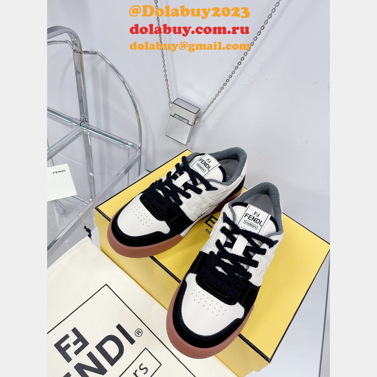 best quality replica F**di match tup f logo shoes and sneaker
