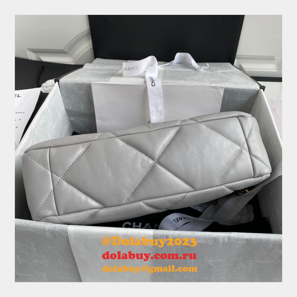 Top CC 19 Bags 2021 Light Grey 30CM