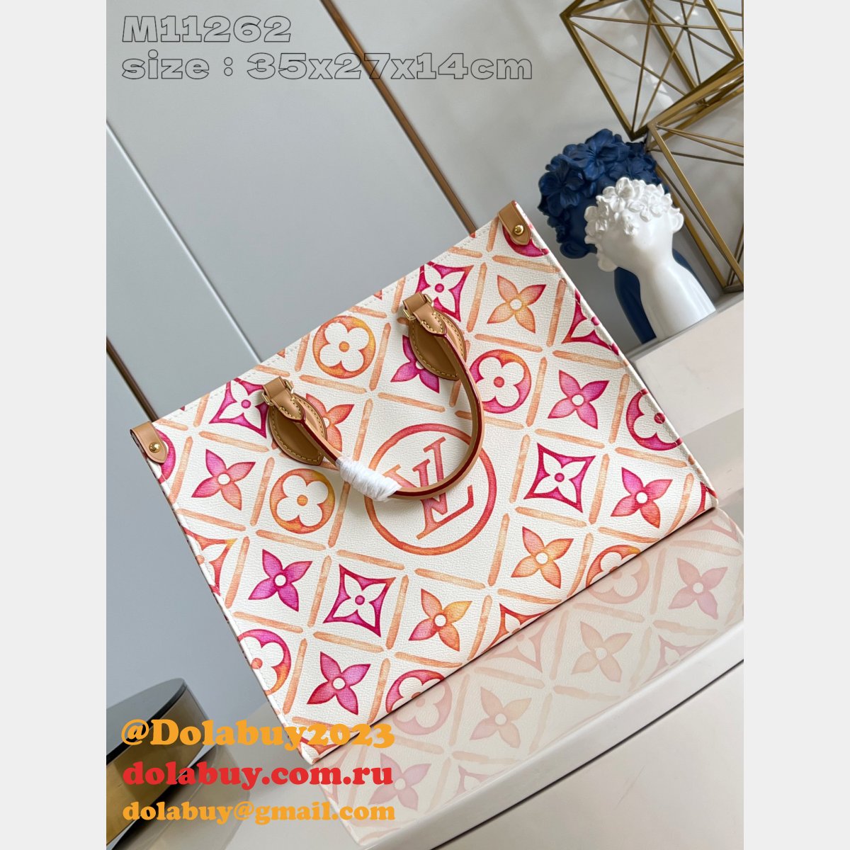 Copy Louis Vuitton 1:1 Mirror OnTheGo Lagoon Blue M11262 Bag