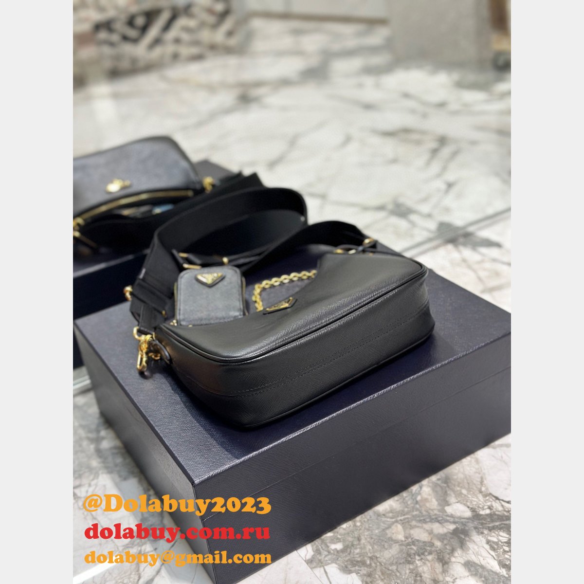 1:1 Clone Prada Replica Handbags Outlet Leather Hobo Re-Edition Online