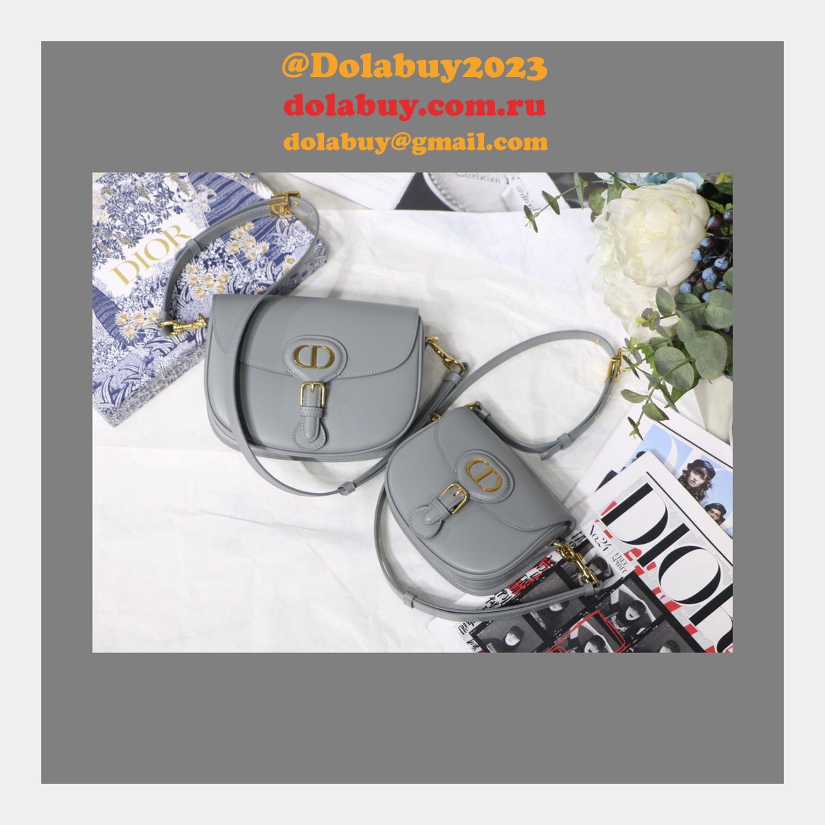 Best Replica Dior Bobby Bag Gray Box Calfskin