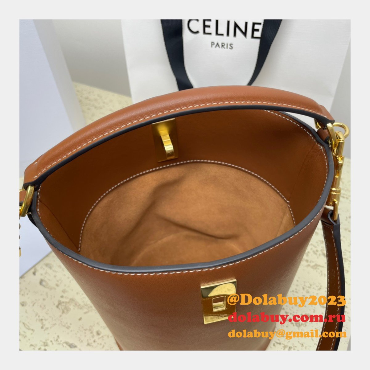 UK Celine Perfect Fake Quality Teen Bucket Triomphe Bag