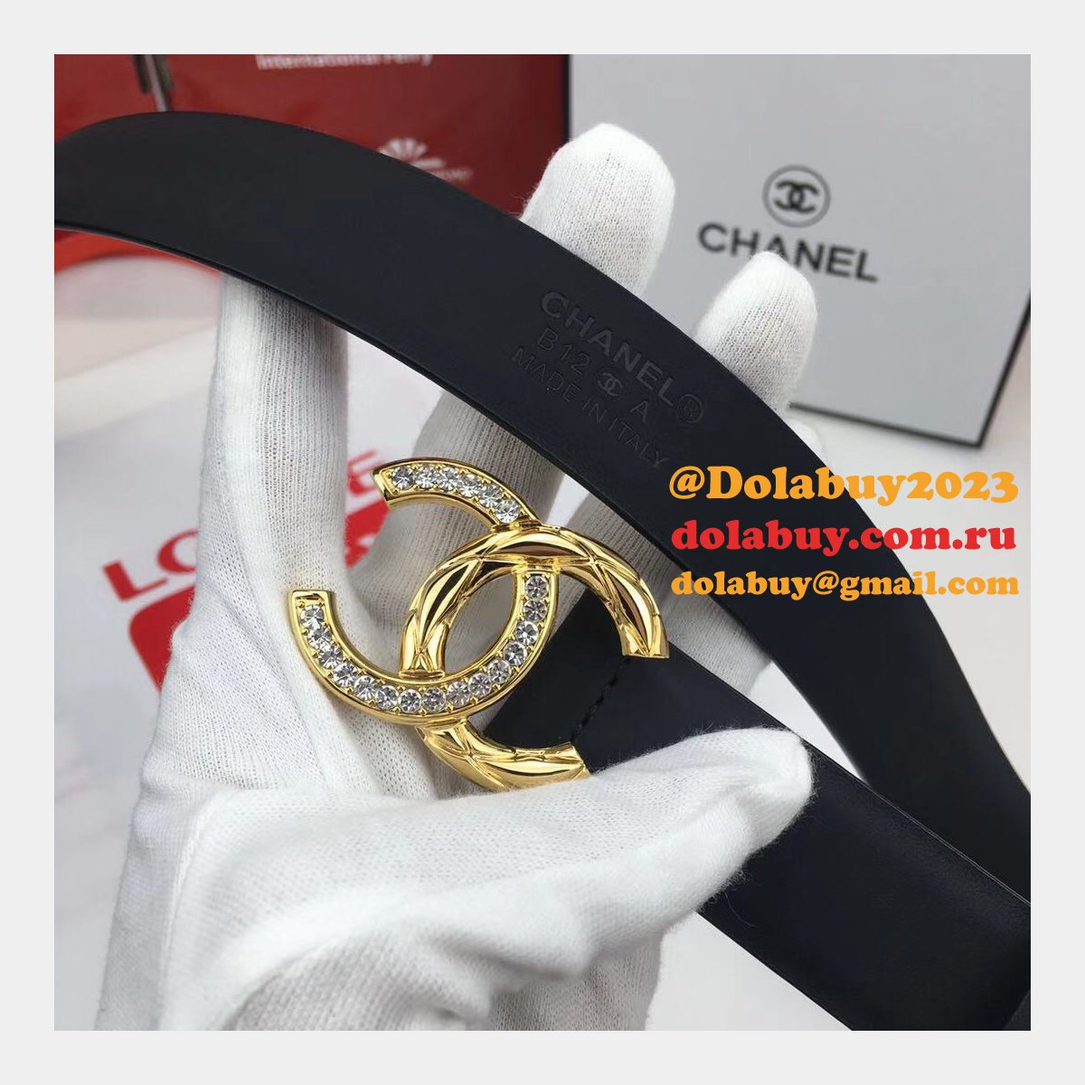 AAA+ Replica CC Leather Belt Width 3.0cm black